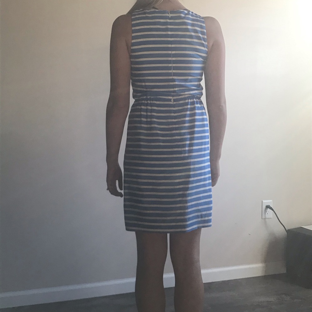 2/$40 J crew white and blue striped dress size 2 - Picture 9 of 9